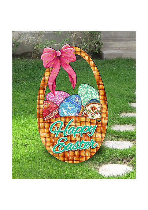 G.DeBrekht 8185309F Easter Basket Free Standing Garden Decor