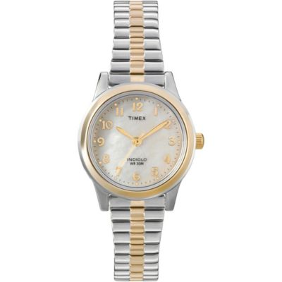 The Gem Collection Womens Essex Avenue Two Tone Extra Long Stainless Steel Expansion Band Watch