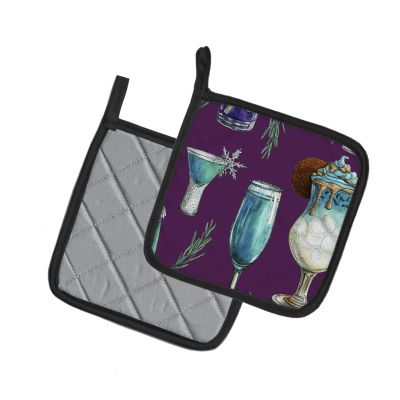 Caroline's Treasures Drinks and Cocktails Purple Oven Mitt