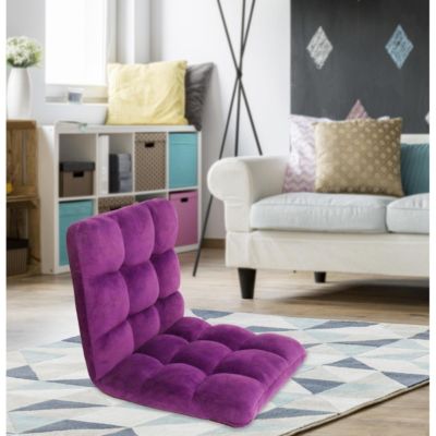 Juki Furniture Urban Microfiber Modern Contemporary Armless Quilted Purple Recliner Chair