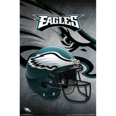 Trends International NFL Philadelphia Eagles - Neon Helmet 23 Framed Wall  Poster Prints White Framed Version 22.375 x 34