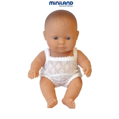 Miniland Educational Corporation 31121 Newborn Baby Doll Caucasian Boy 8 1/4