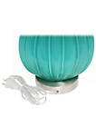 LT3320-TEL Teal Creased Table Lamp with Fabric Shade