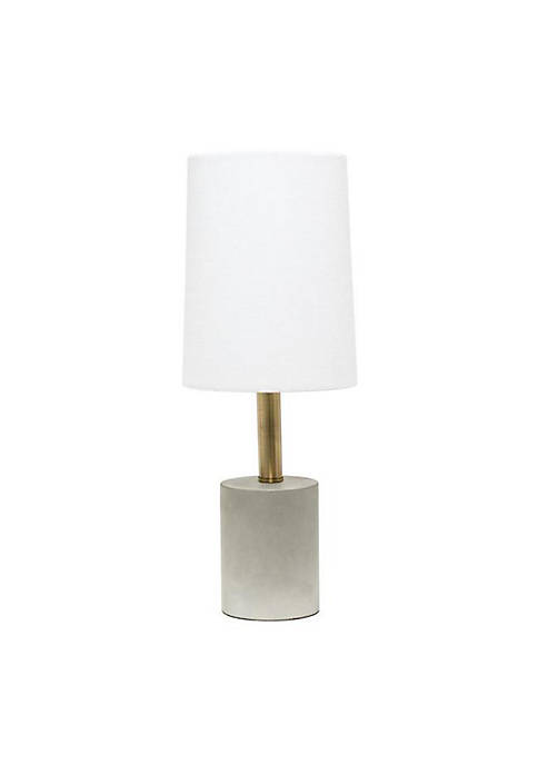 Lalia Home LHT-5000-WH Antique Brass Concrete Table Lamp