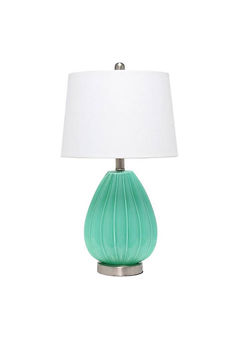 Elegant Designs LT3320-SEA Creased Table Lamp with Fabric