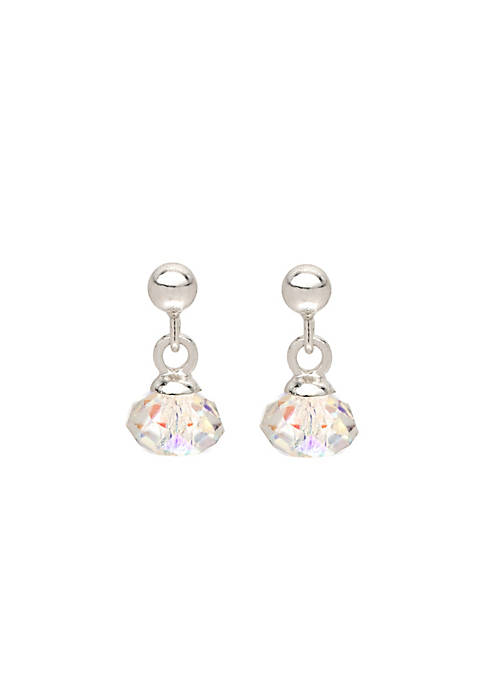 callura Silvertone Aurora Borealis Crystal Drop Earrings