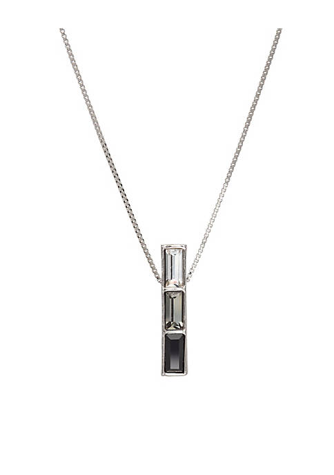 callura Silvernight Ombre Crystal Bar Pendant Necklace