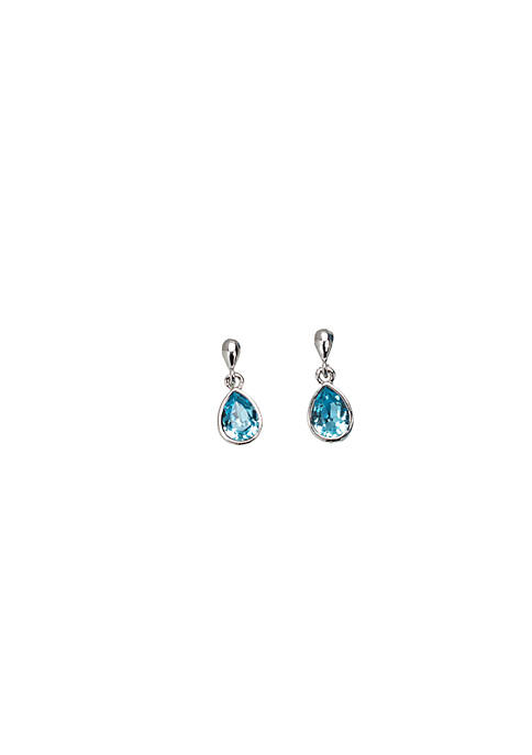 callura Aqua Crystal Teardrop Drop Earrings