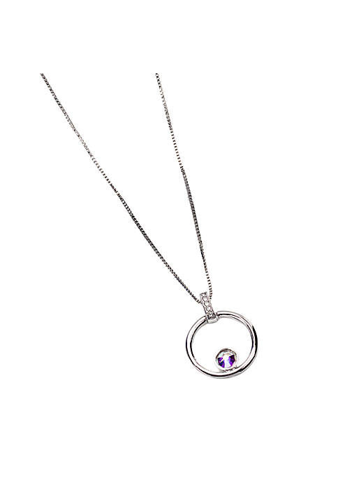 callura Aurora Borealis Crystal Open Circle Pendant Necklace