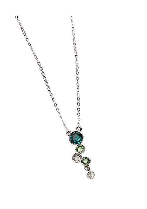 callura Emerald Crystal Clustered Pendant Necklace