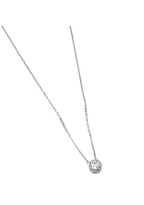 callura Clear Crystal Dainty Solitaire Necklace