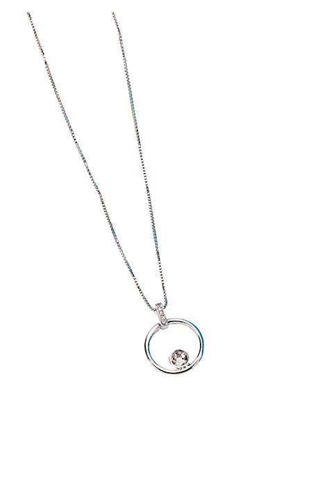 callura Clear Crystal Open Circle Pendant Necklace