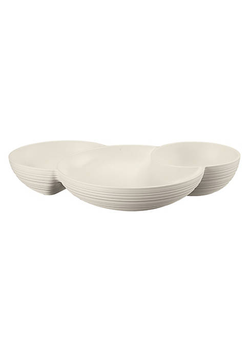 Guzzini hors doeuvres dish, milk white. Made by