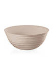 Guzzini Tierra collection bowl, made entirely by recycling 14  PET water bottles, taupe