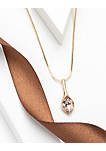 Tulip Gold tone Teardrop Pendant Necklace with heritage precision cut Crystals