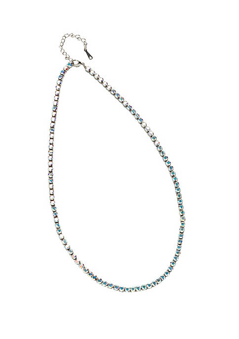 callura Silver tone tennis necklace with heritage precision