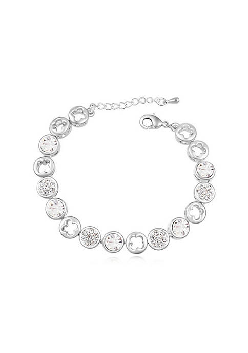 callura Clear Silver tone Clover Bracelet with heritage