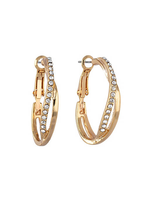 callura Gold tone Twist Hoop Earrings with heritage