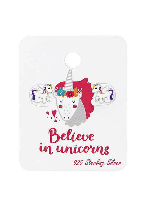 AG Sterling Jewelry Sterling Silver Unicorn Childrens Stud