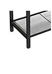 Mesh Shelf Wood Top Metal Frame Console Table, Brown and Black
