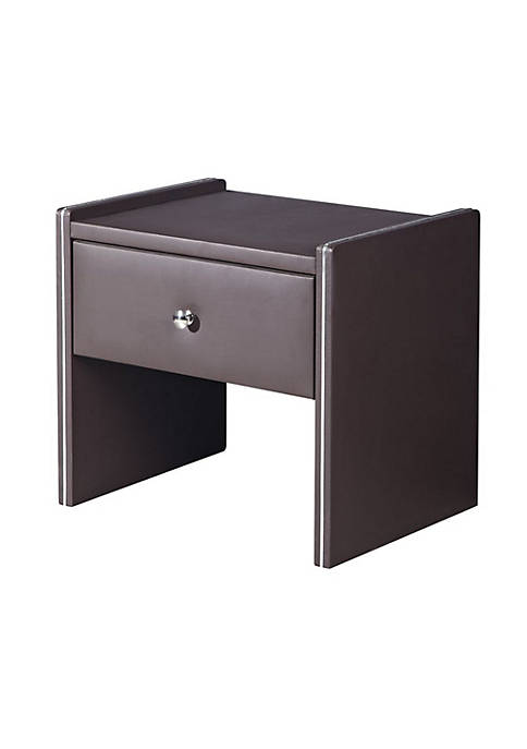 Duna Range Leather Upholstered Wooden Nightstand with One
