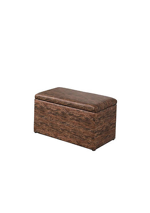 Duna Range Leatherette Marble Pattern Wooden Ottoman with
