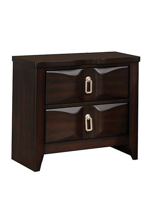 Duna Range Transitional Style Wood Nightstand with 2