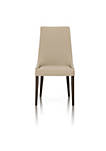 Well Designed Leather Upholstered Dining Chairs Set of 2 Beige and Brown