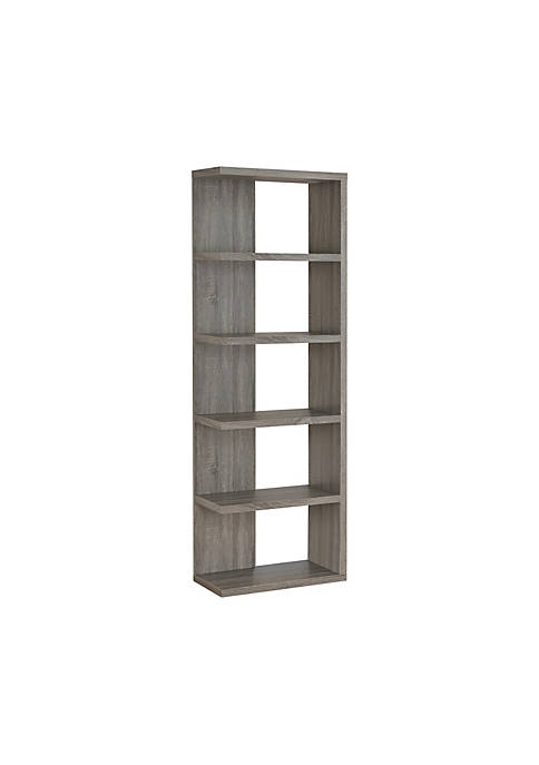 Duna Range Spacious Semi Backless Wooden Bookcase, Gray