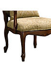 Textured Fabric Accent Chair with Padded Armrests, Brown and Beige