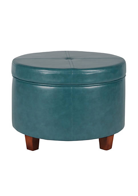 Duna Range Leatherette Upholstered Wooden Ottoman with Single