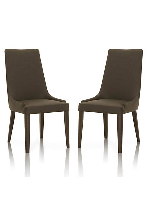 Duna Range Leatherette Dining Chairs With Wooden Legs