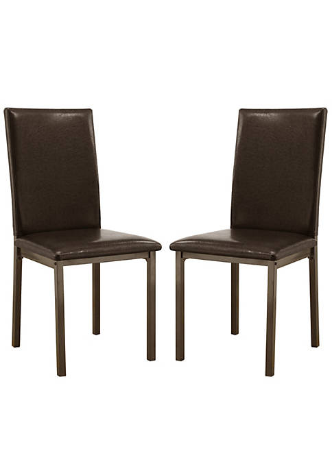 Contemporary Upholstered Dining Chair with Full Back, Black, Set of 2