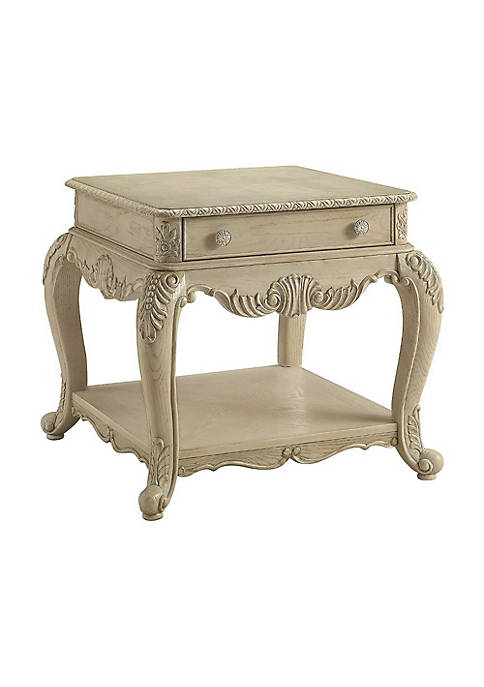 Duna Range Wooden End Table With One Drawer