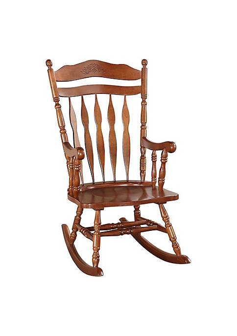 Duna Range Wooden Rocking Chair, Dark Walnut Brown