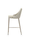 Upholstered Counter Height Stool With Footrest Light Gray