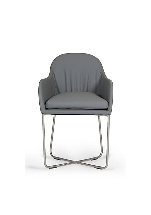 Duna Range Leatherette Upholstered Dining Chair with Interlaced