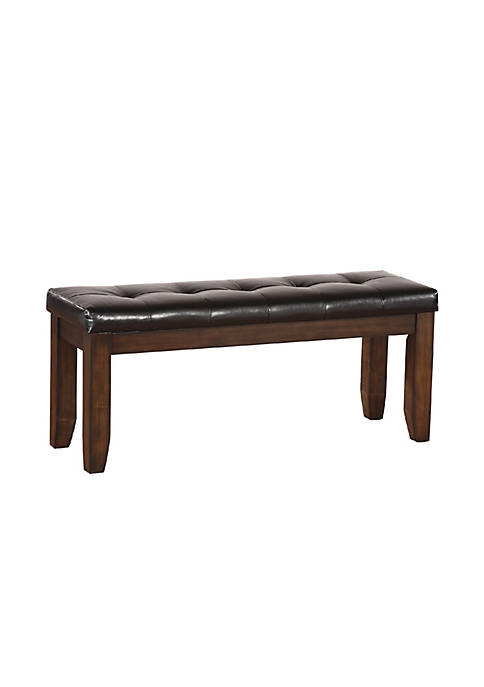 Duna Range Leatherette Upholstered Tufted Wooden Bench with