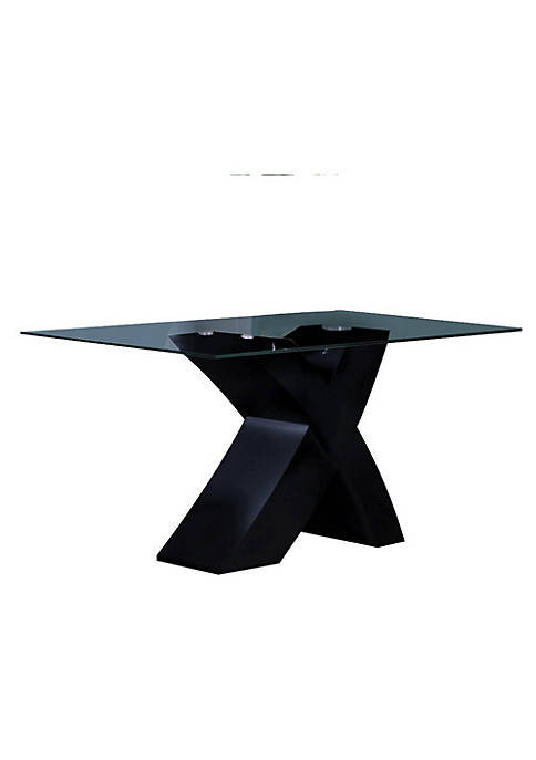 Duna Range Rectangular Dining Table, Black & Clear