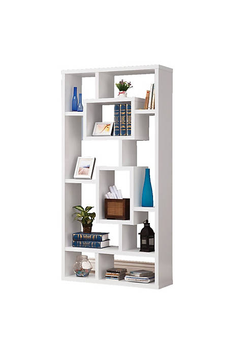 Duna Range Fantastic Geometric Cubed Rectangular bookcase, White