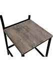 5 Piece Metal And Wood Counter Height Table Set In Antique Brown