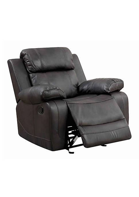 Duna Range Leather Upholstered Glider Recliner Chair, Brown