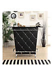 Contemporary Style Leatherette Padded Bar Table With Button Tufting, Black