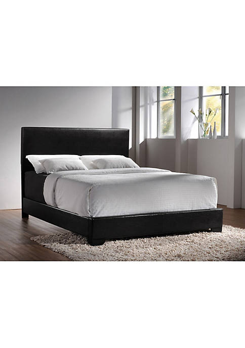 Duna Range Contemporary Queen Upholstered Bed, Black