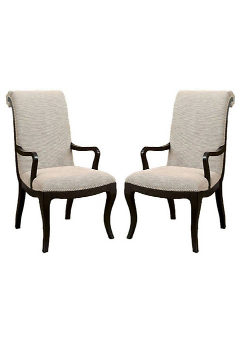 Duna Range Fabric Upholstered Wooden Arm Chair, Set