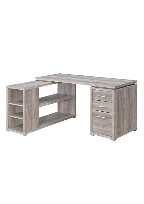 Contemporary Style L Shaped Office Desk, Gray