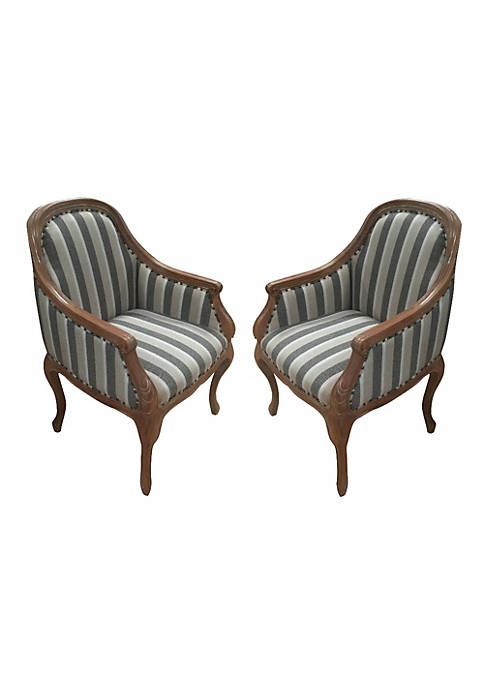 Duna Range Upholstered Accent Armchair with Stripe Print