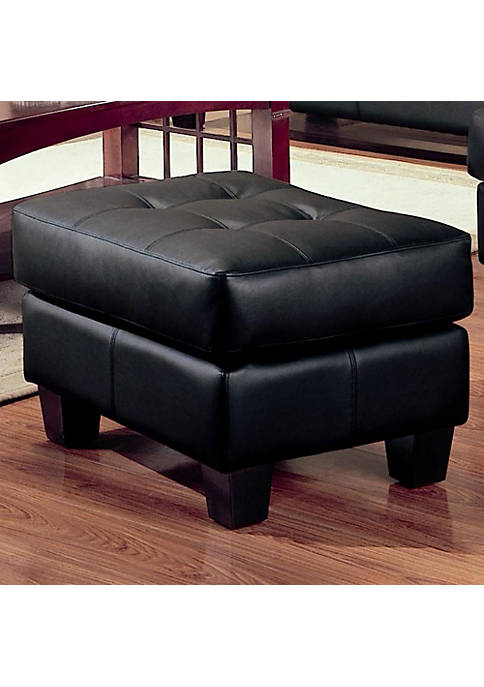 Duna Range Deluxe Leather Ottoman With Tufted Seat,