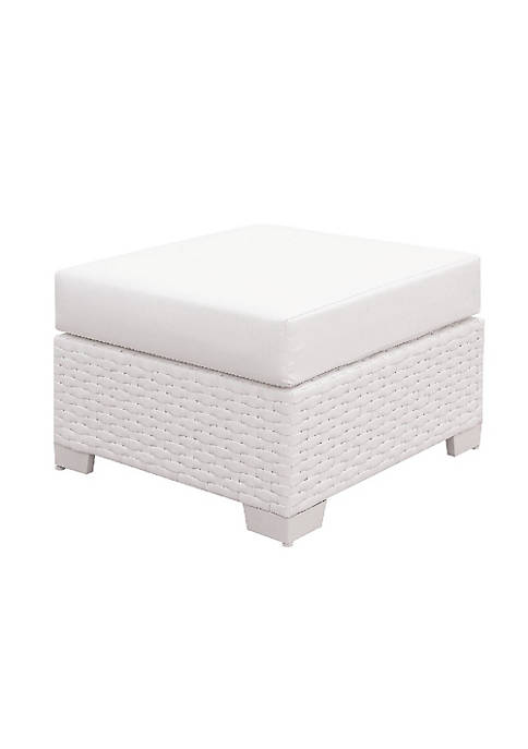 Duna Range Faux Polyester and Aluminum Square Ottoman