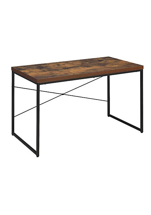 Duna Range Rectangular Wooden Desk With Metal Base,